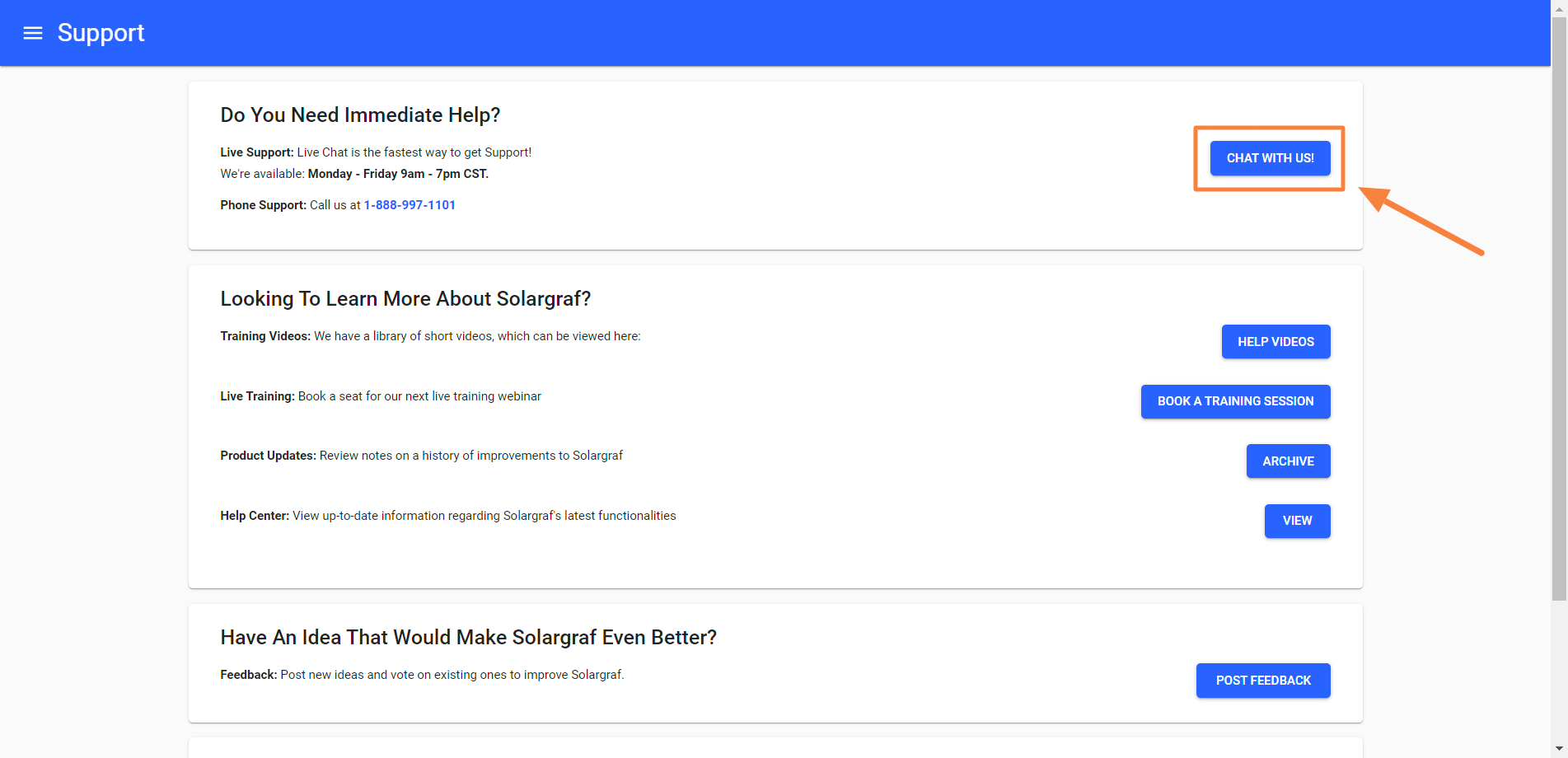 How to Access LiveChat in Solargraf